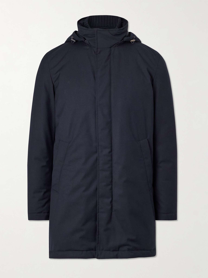 Padded Twill Hooded 아래로 Parka - 1