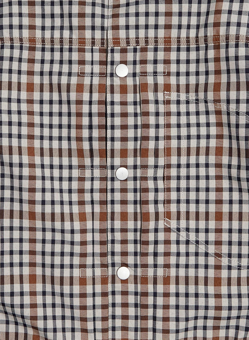 Japanese S Type 1 Jacket in Stone Check 8