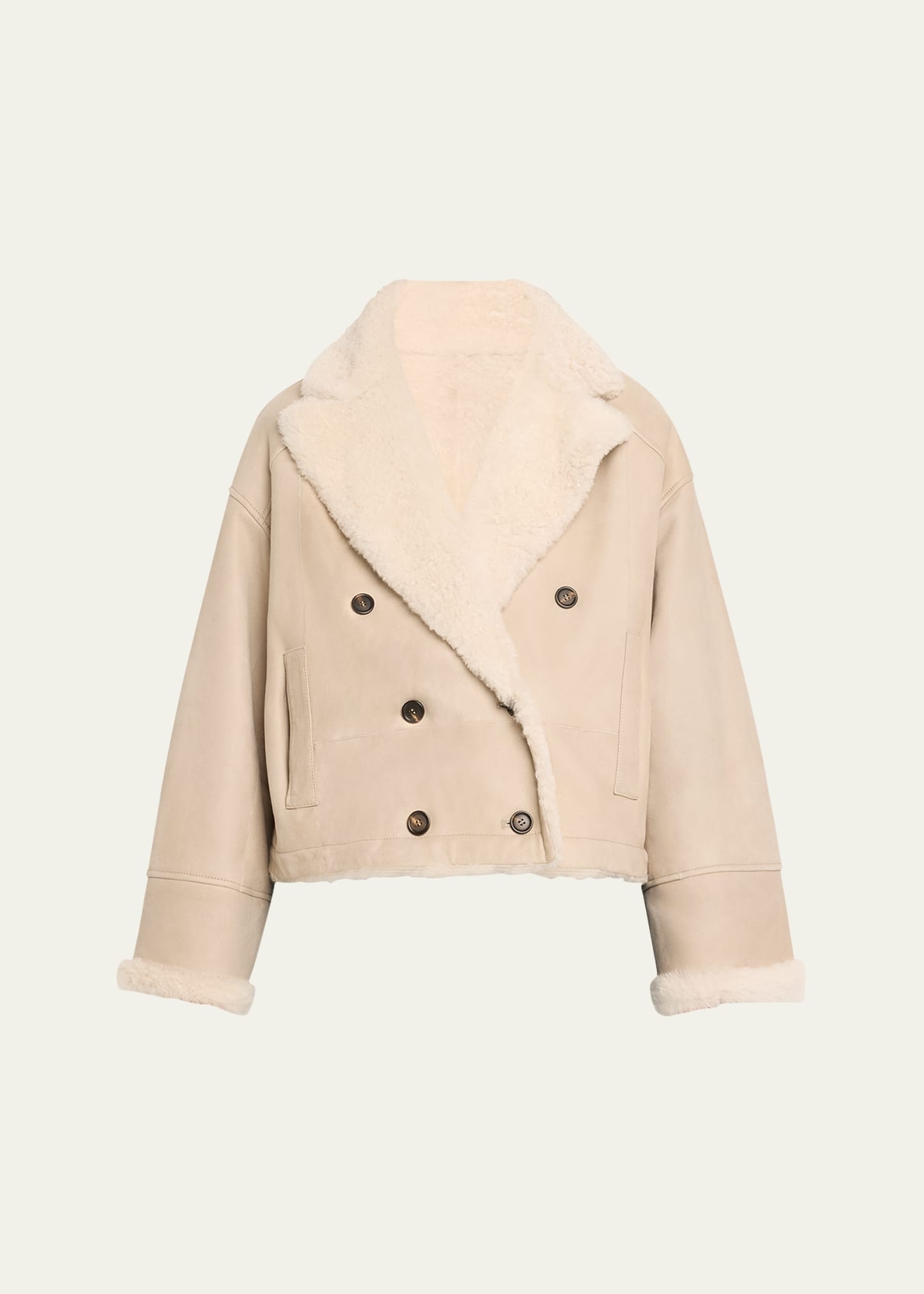 Reversible Suede To Shearling Short Jacket - 1