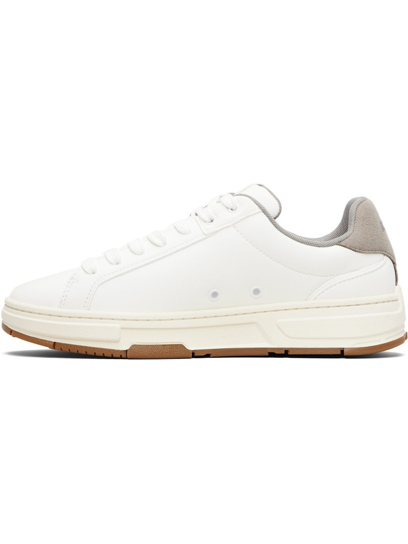 HUGO White Faux-Leather Trainer Sneakers outlook