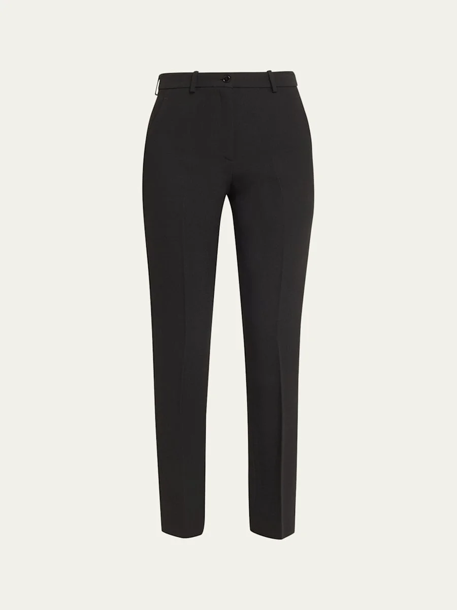 Samantha Double Crepe Sablé Slim-Leg Pants - 1