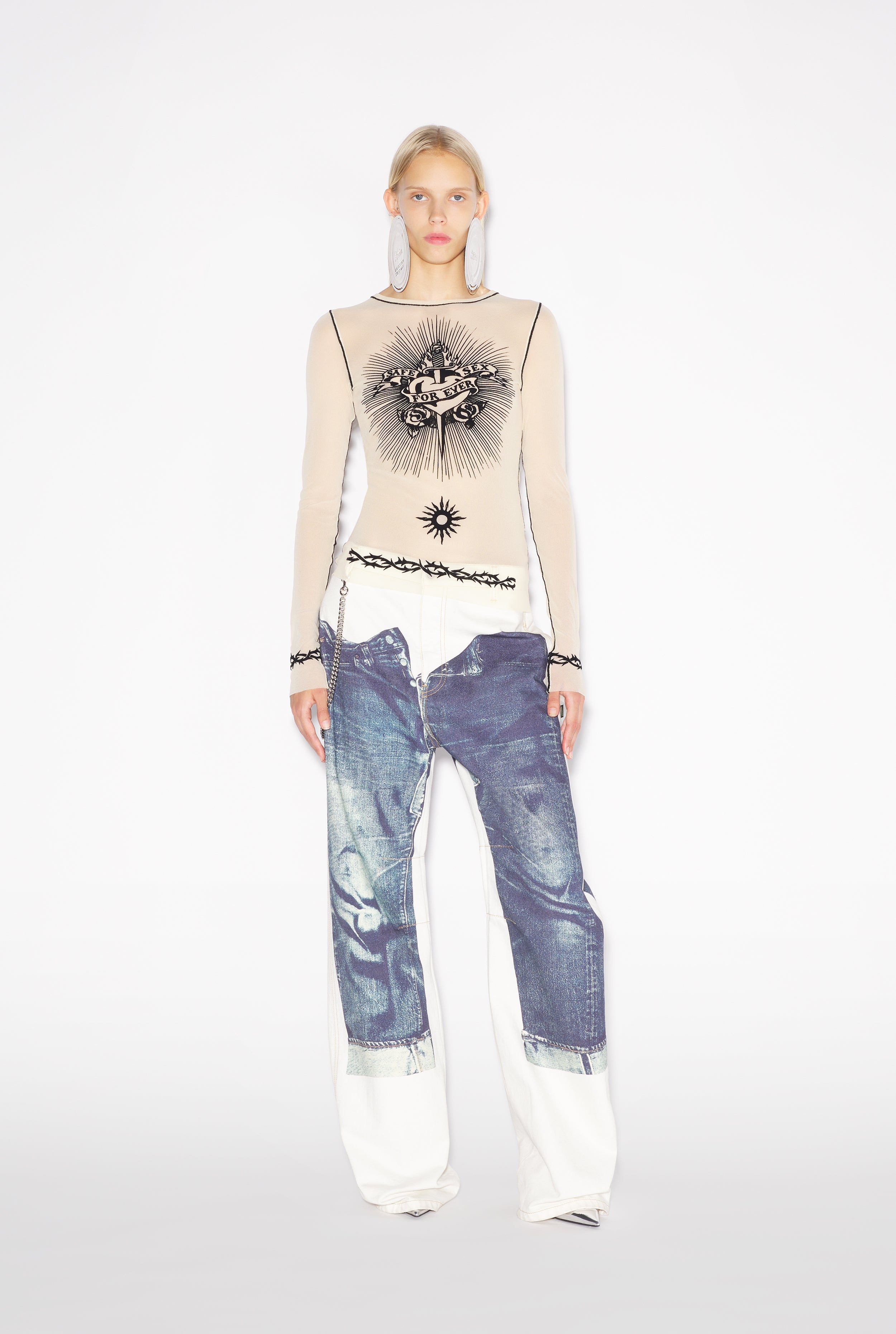 THE WHITE SAFE SEX TATTOO TOP - 6