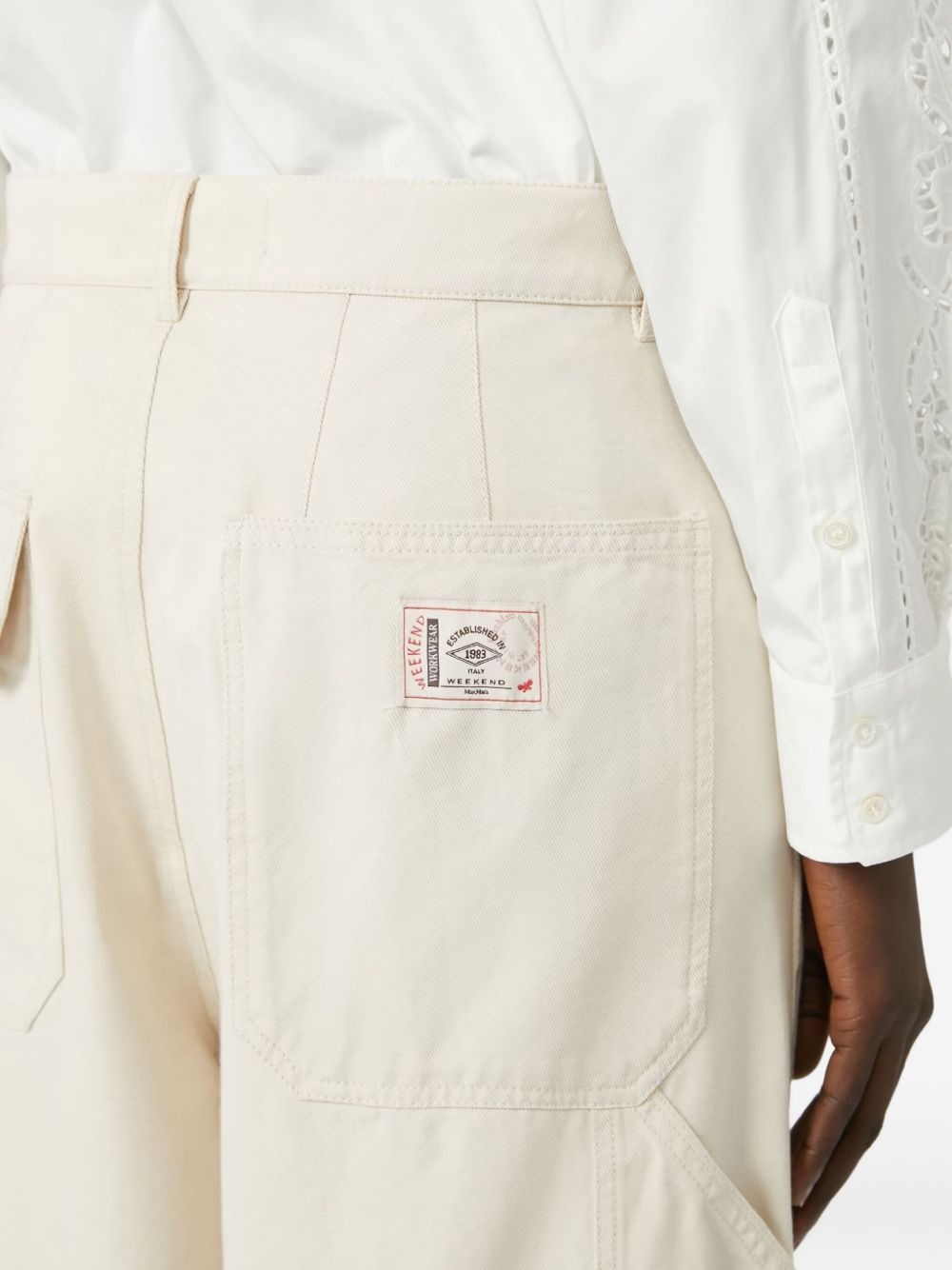 high-waisted cargo trousers - 4