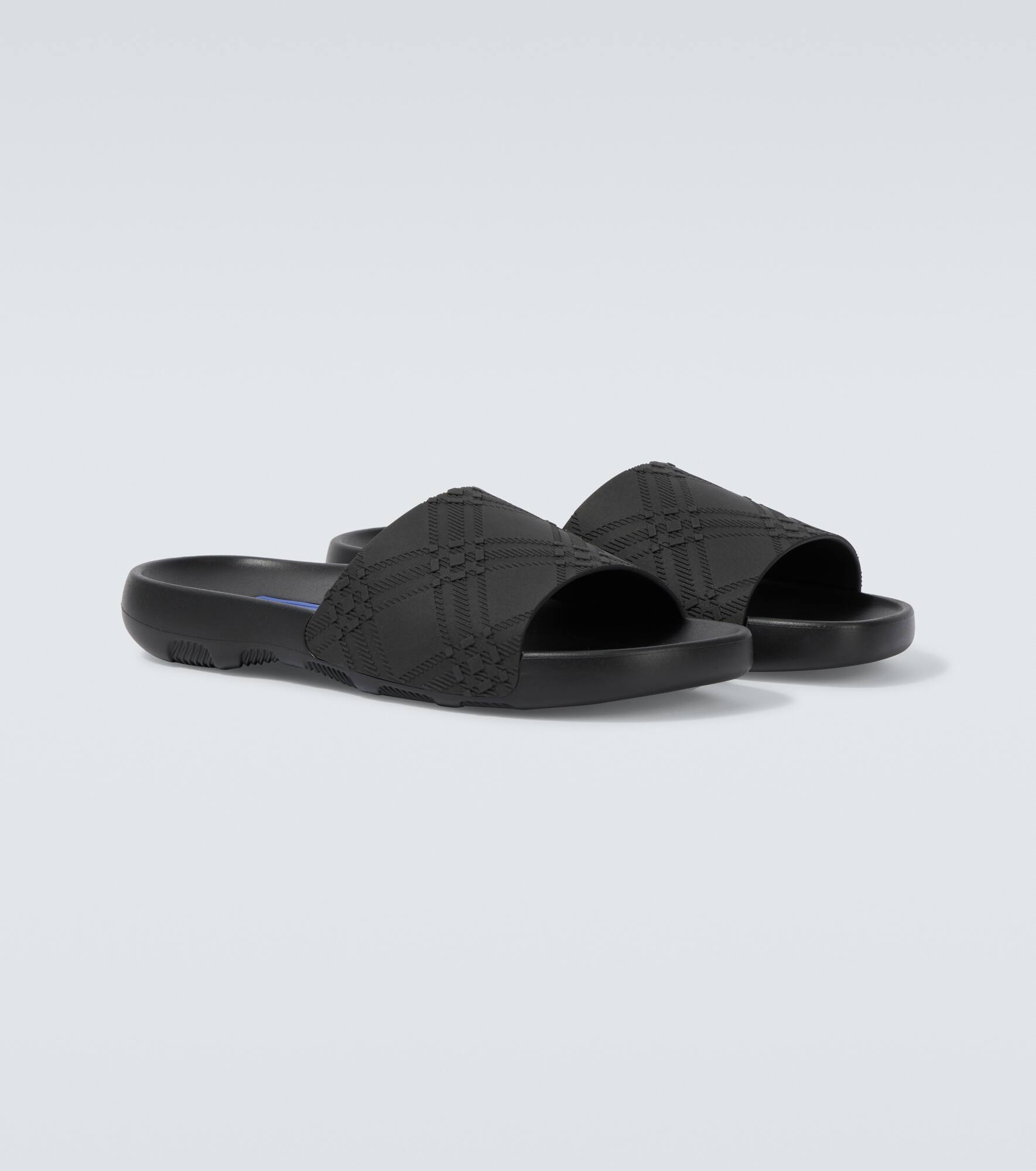Burberry Check embossed slides - 5