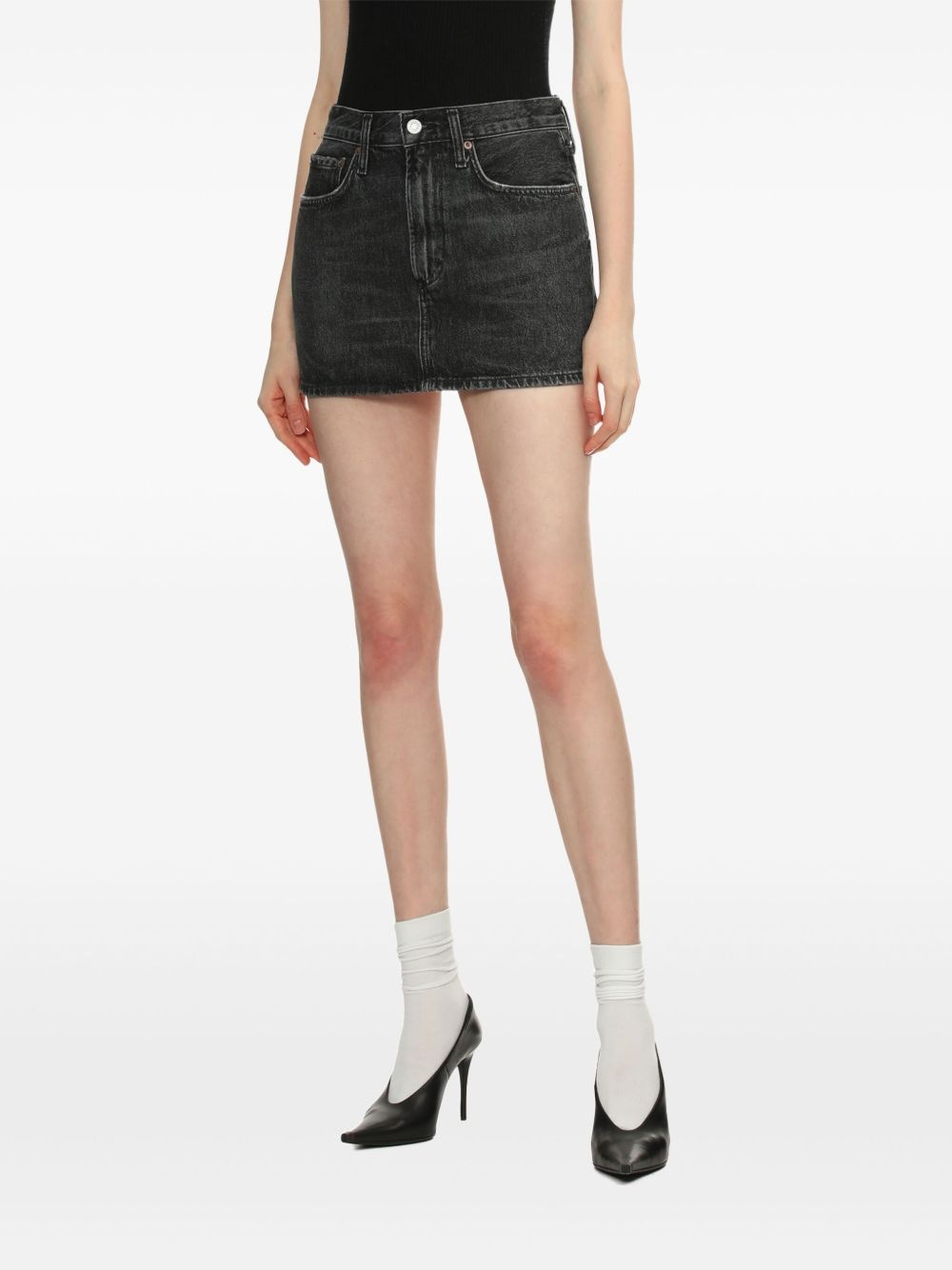 denim mini skirt - 3