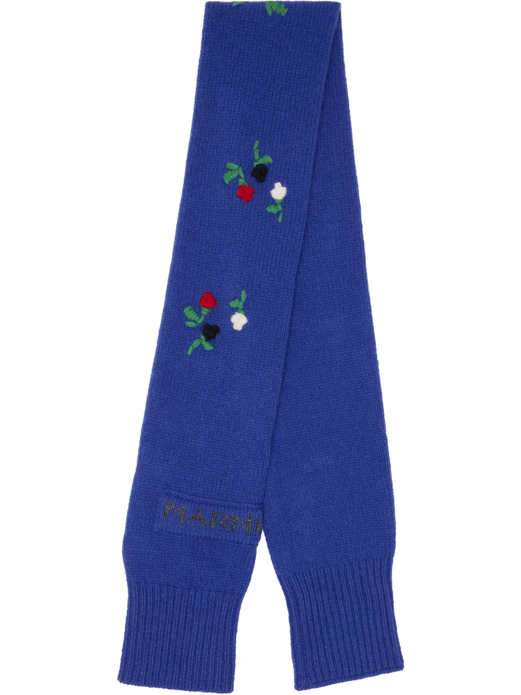 Navy Flowers Scarf - 1