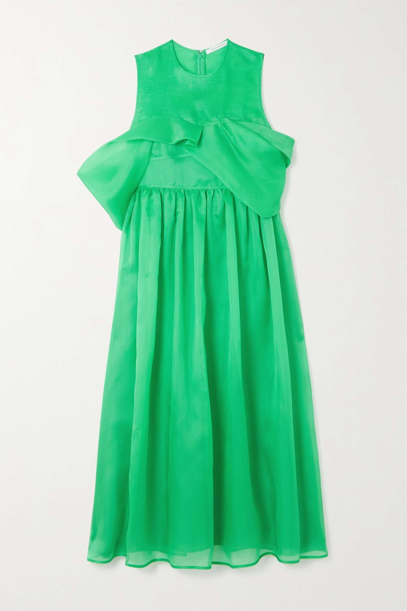 Sidney gathered silk-organza midi dress - 1