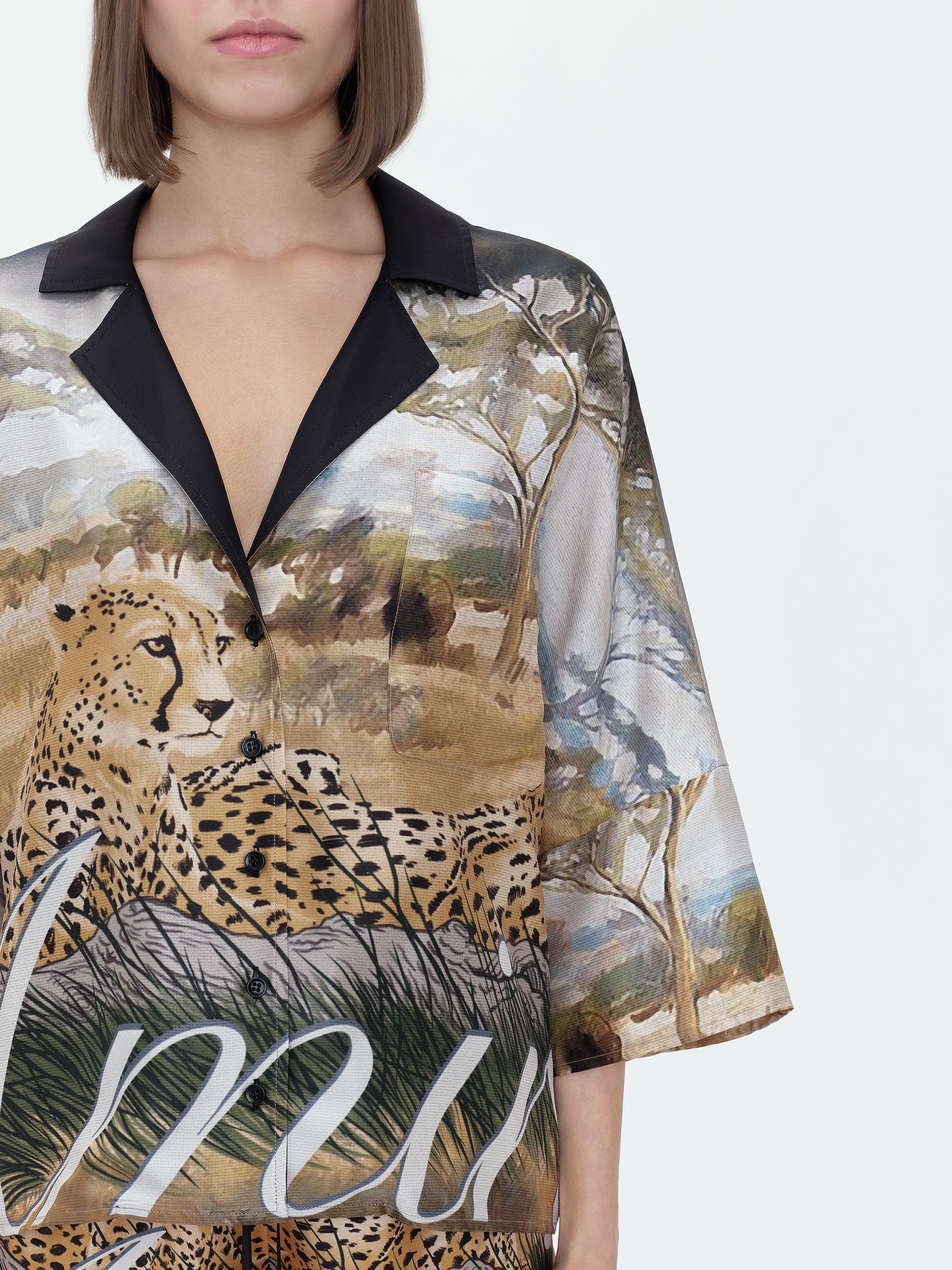 CHEETAH S/S SILK SHIRT - 5