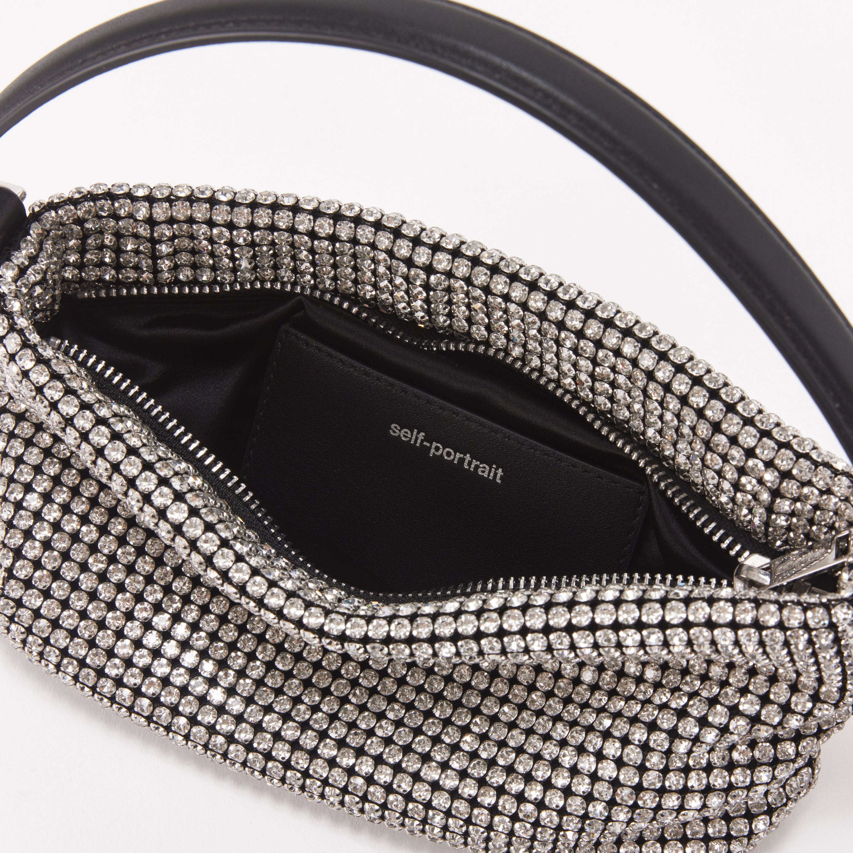 Silver Diamante Small Hobo Bag - 4