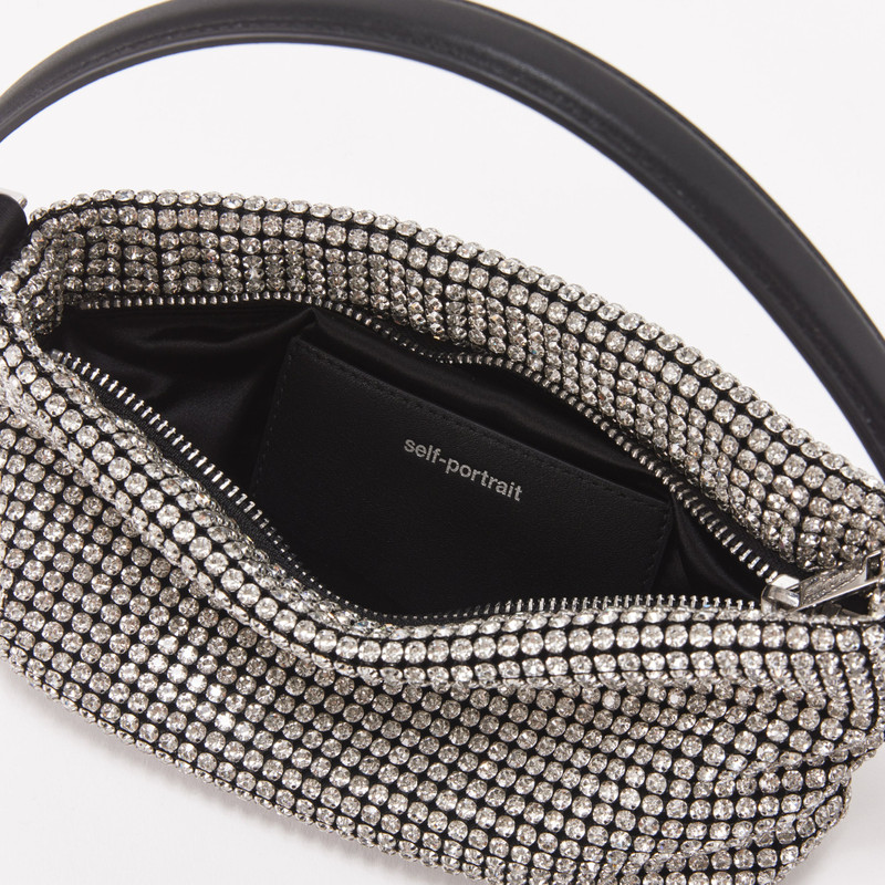 Silver Diamante Small Hobo Bag 4