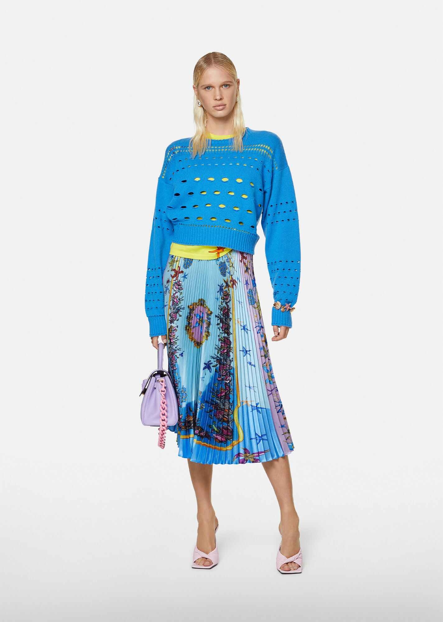 Trésor de la Mer Print Pleated Midi Skirt - 4