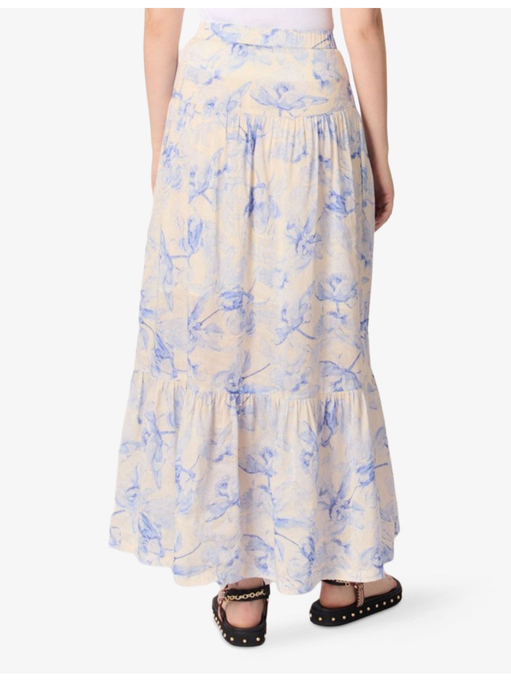 Floral-Print Linen-Blend Maxi Skirt - 5