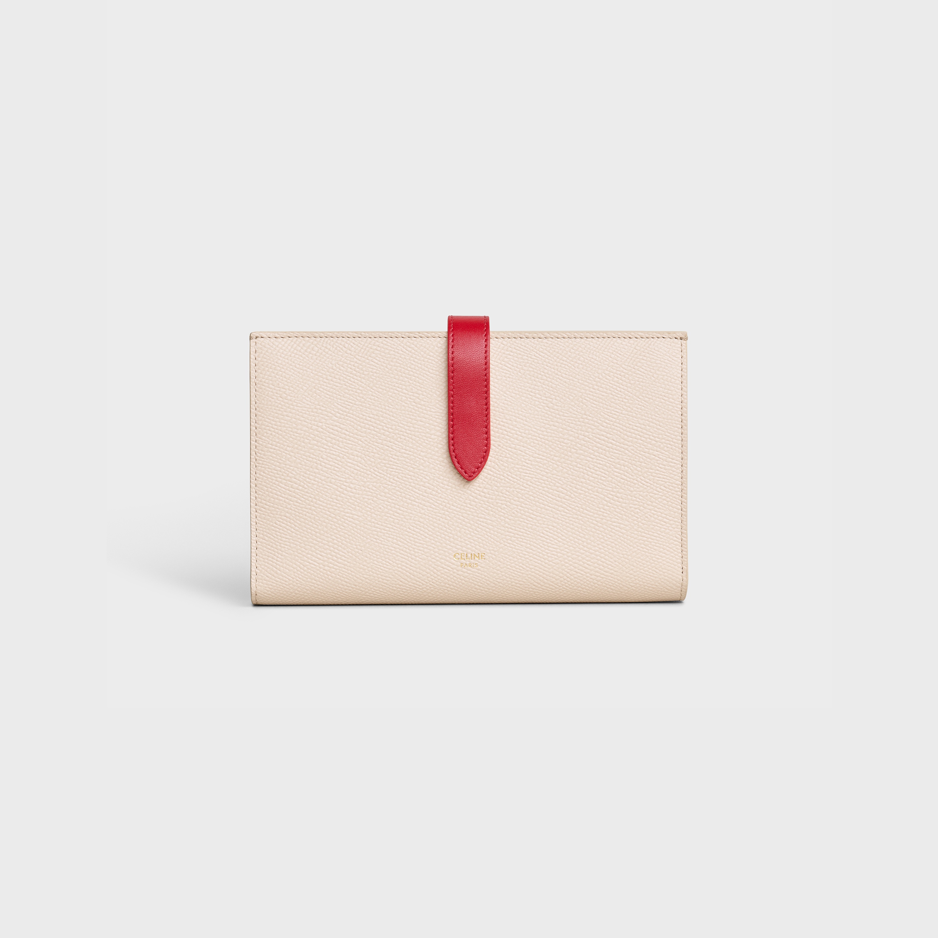 BICOLOUR LARGE STRAP WALLET IN GRAINED CALFSKIN - 1