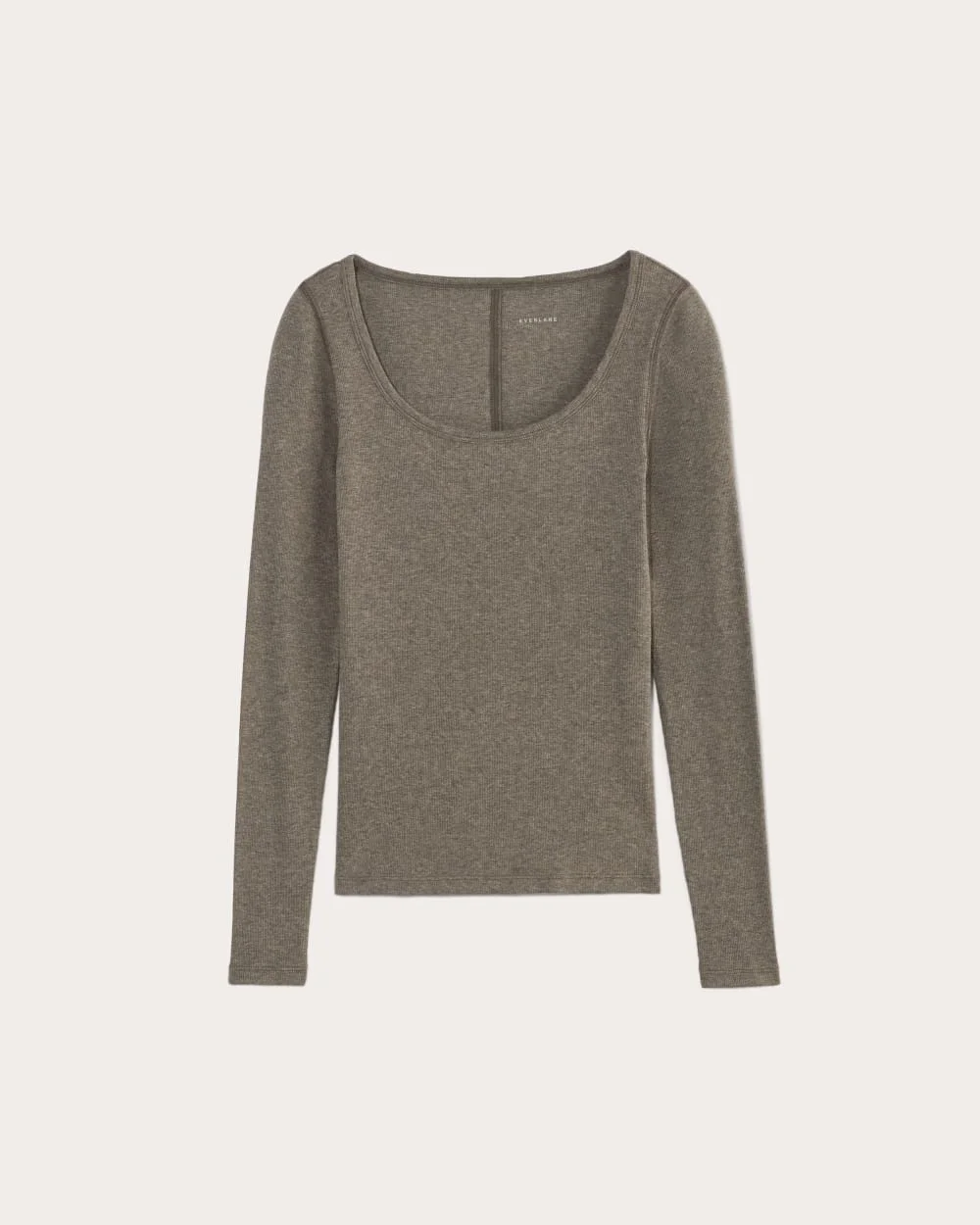 THE LUXE RIB LONG-SLEEVE SCOOP-NECK TEE - 1