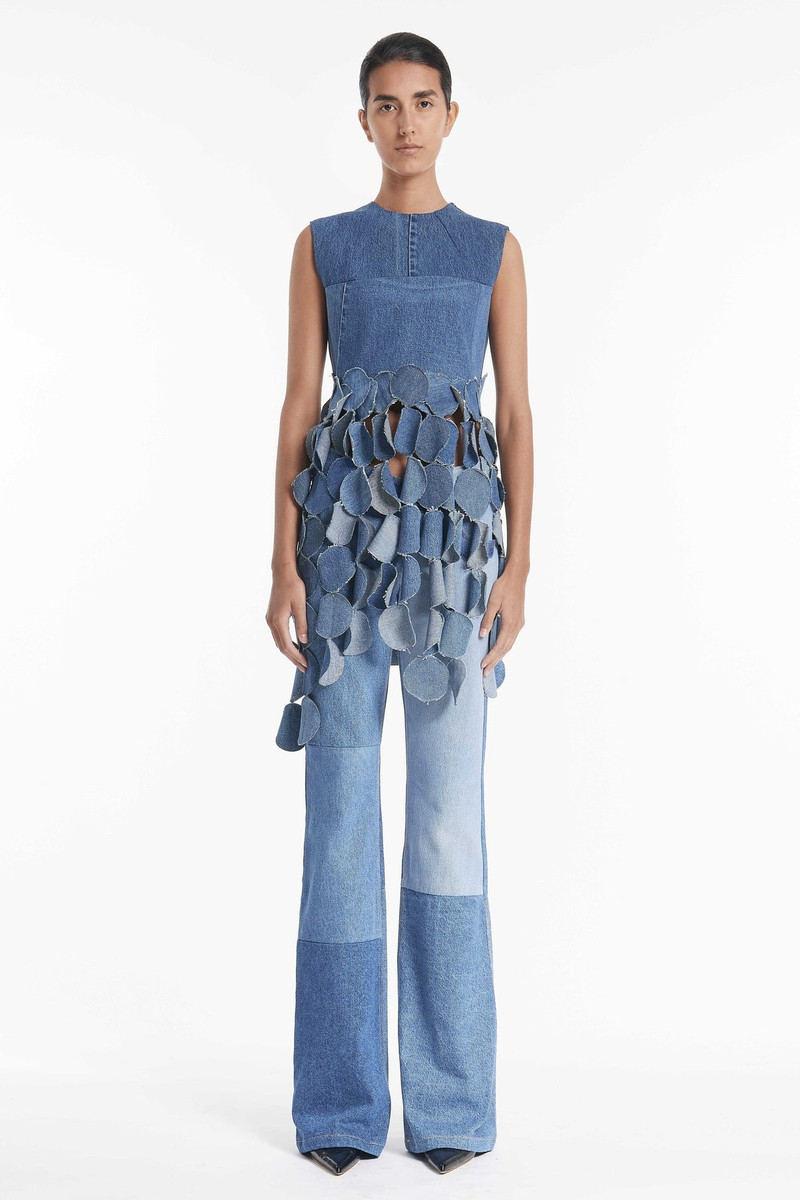 UPCYCLED DENIM TOP BLUE DENIM WITH FRINGES 3