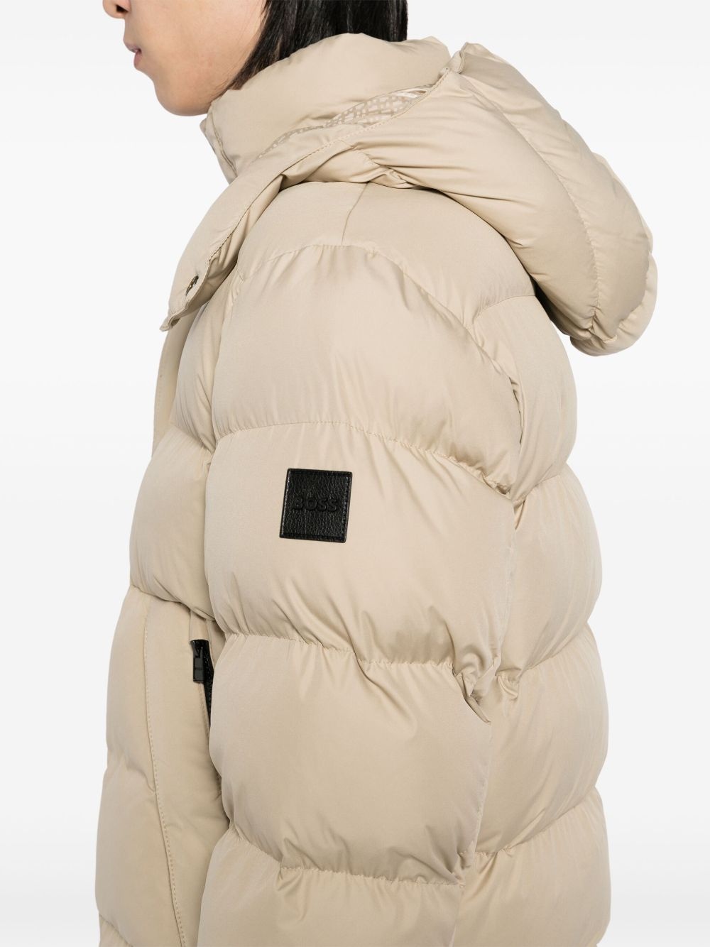 logo-patch padded jacket - 5