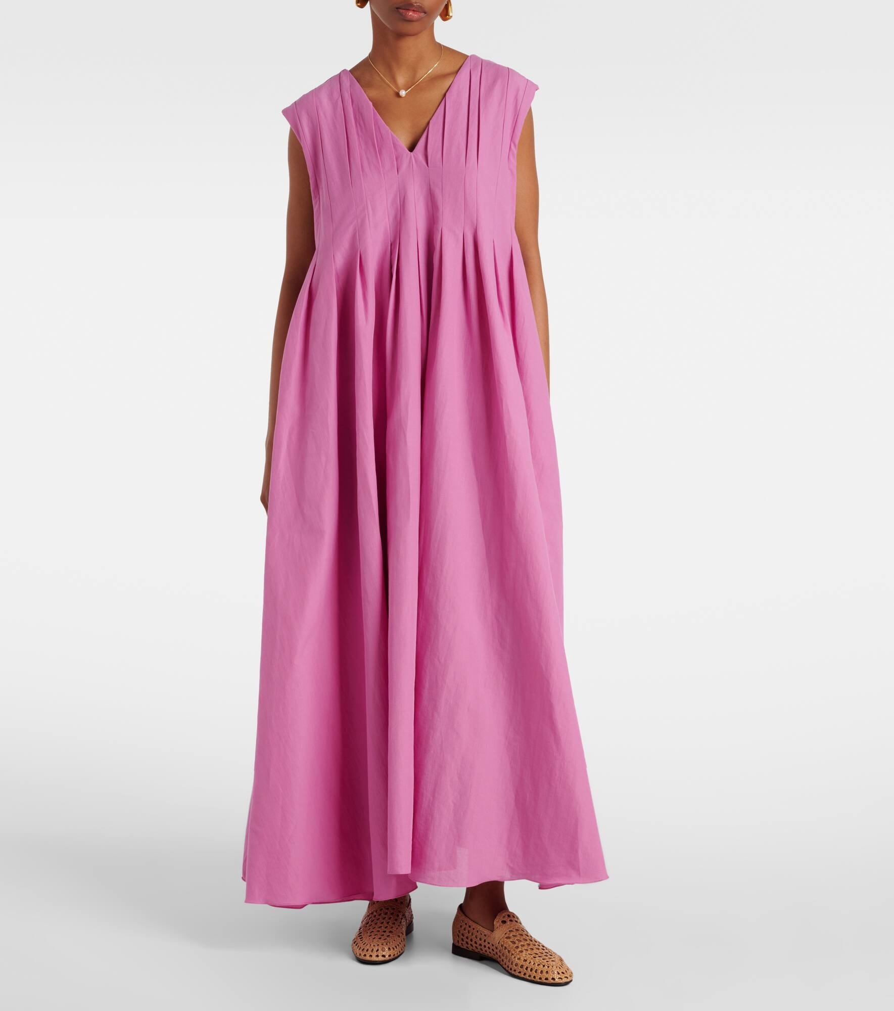 Piega ramie and cotton pleated maxi dress - 2