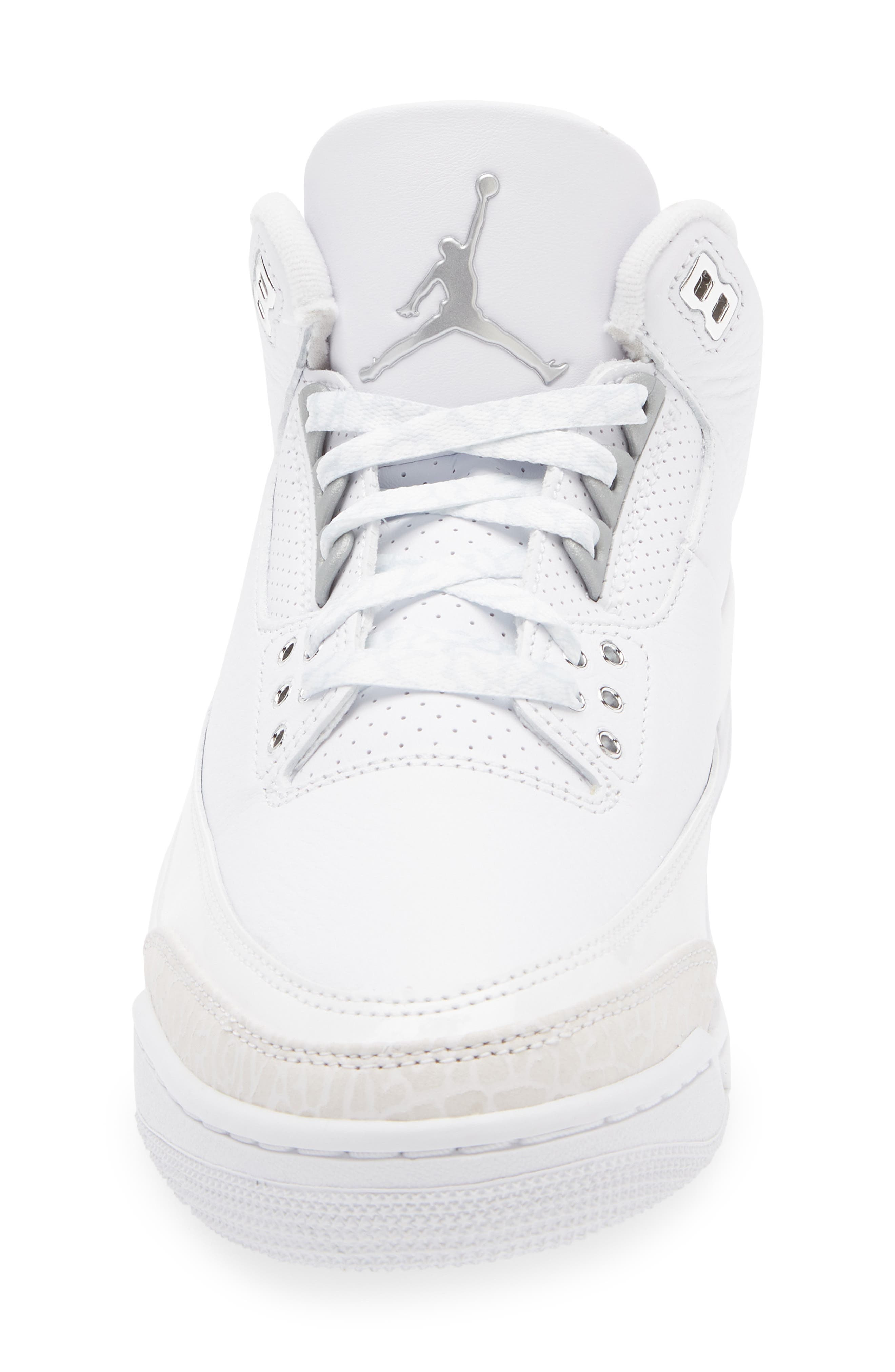 Air Jordan 3 Retro Basketball Sneaker in 111 White/m Silv at Nordstrom - 4