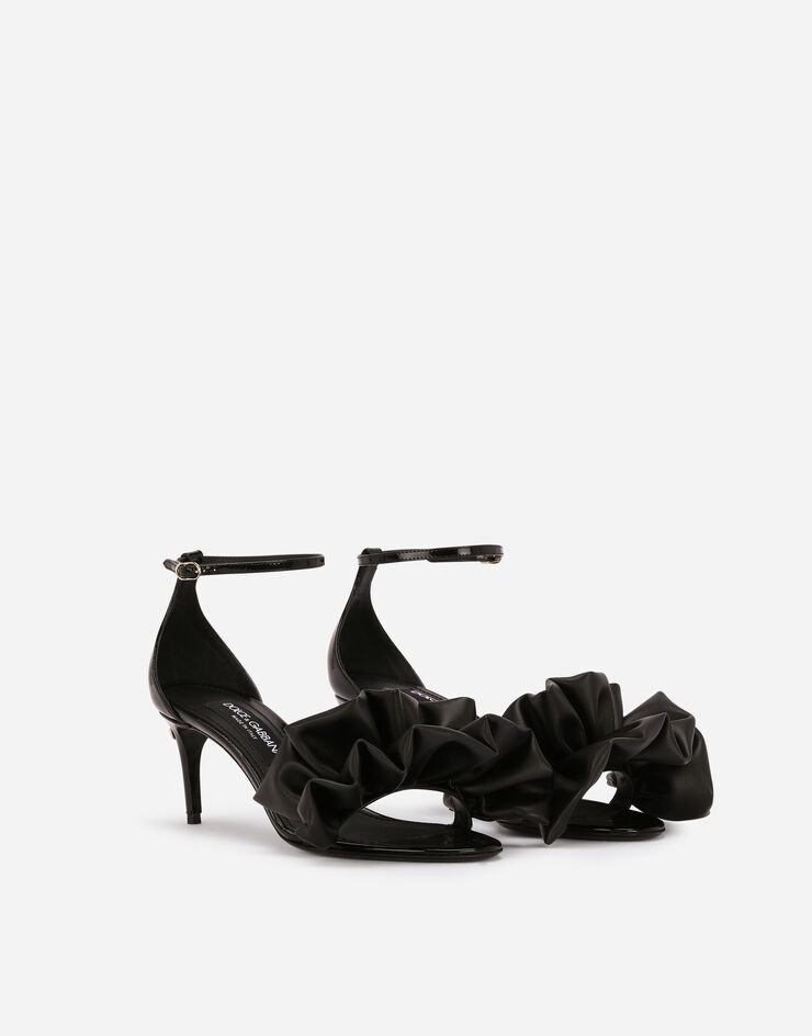 Polished calfskin sandals with ruching - 2
