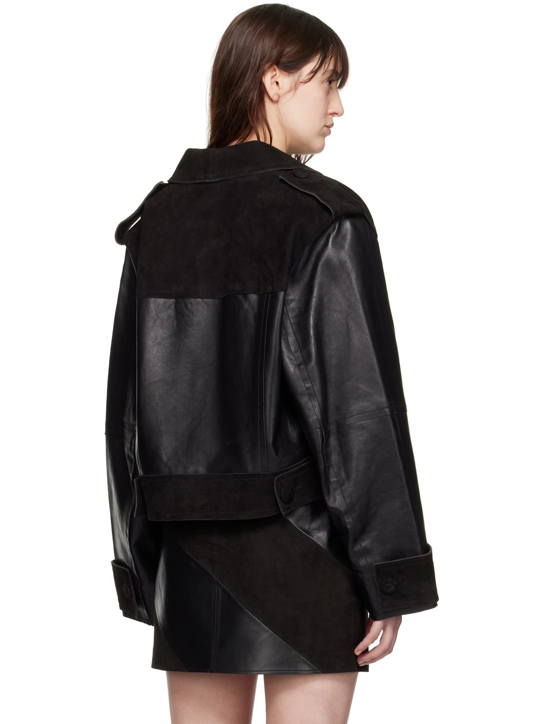 Black Corinne Leather Jacket - 3