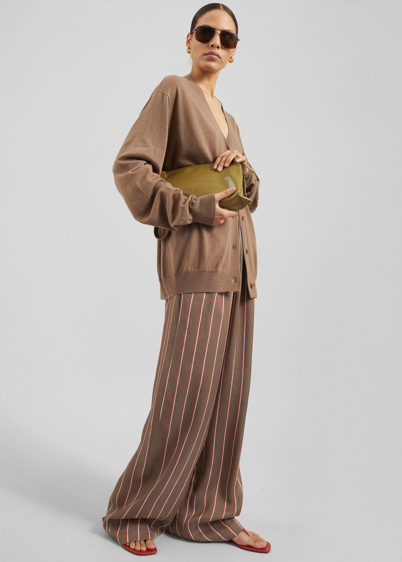 The Frankie Shop Baxter Fluid Track Pants - Brown Multi Stripe outlook