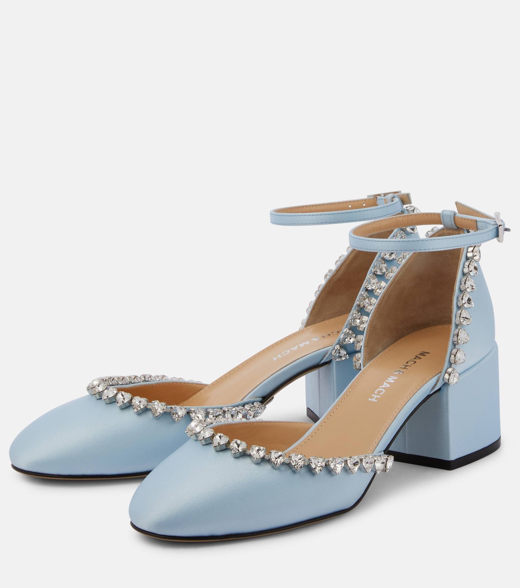 Audrey 55 embellished satin pumps - 5