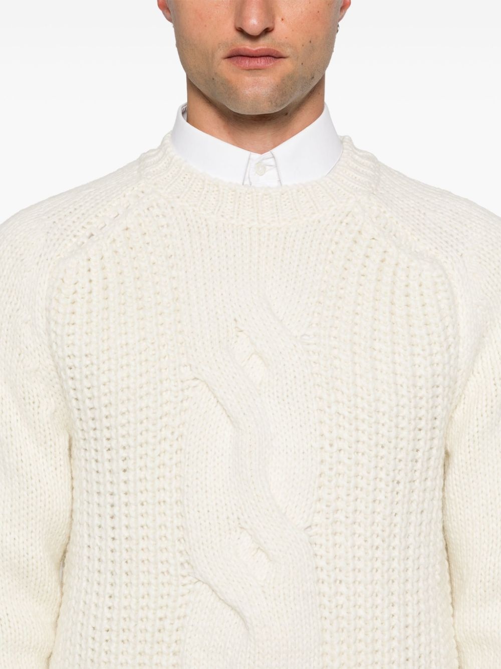braided ribbed sweater - 5