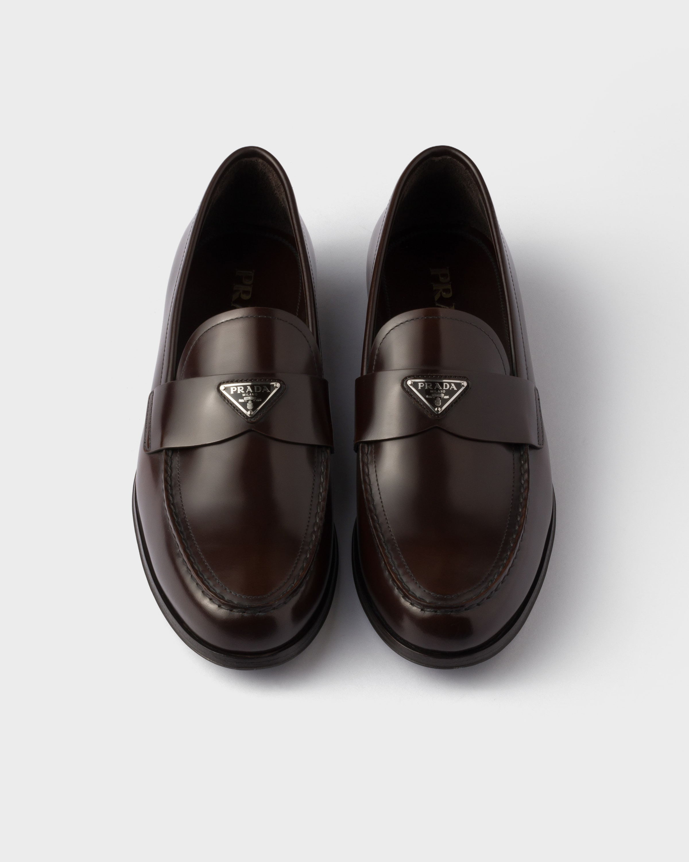 Brushed leather loafers - 3