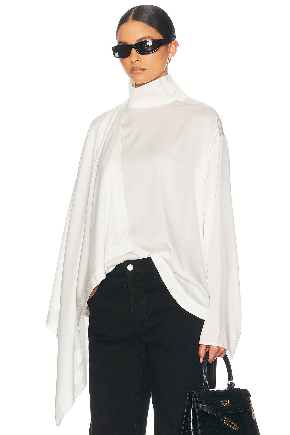 Silk Tunic With Detachable Scarf - 4