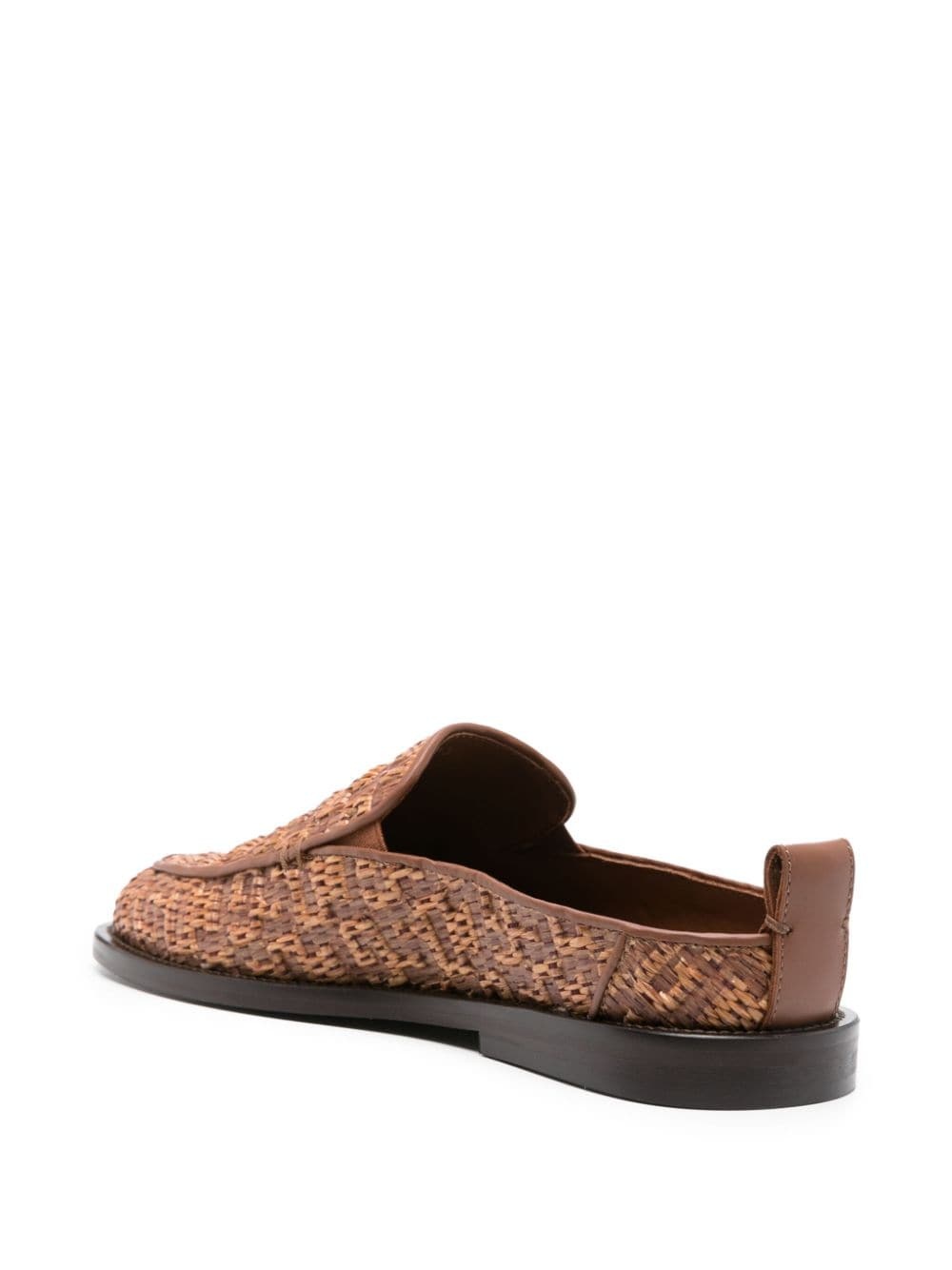 monogram-embossed raffia mules - 3