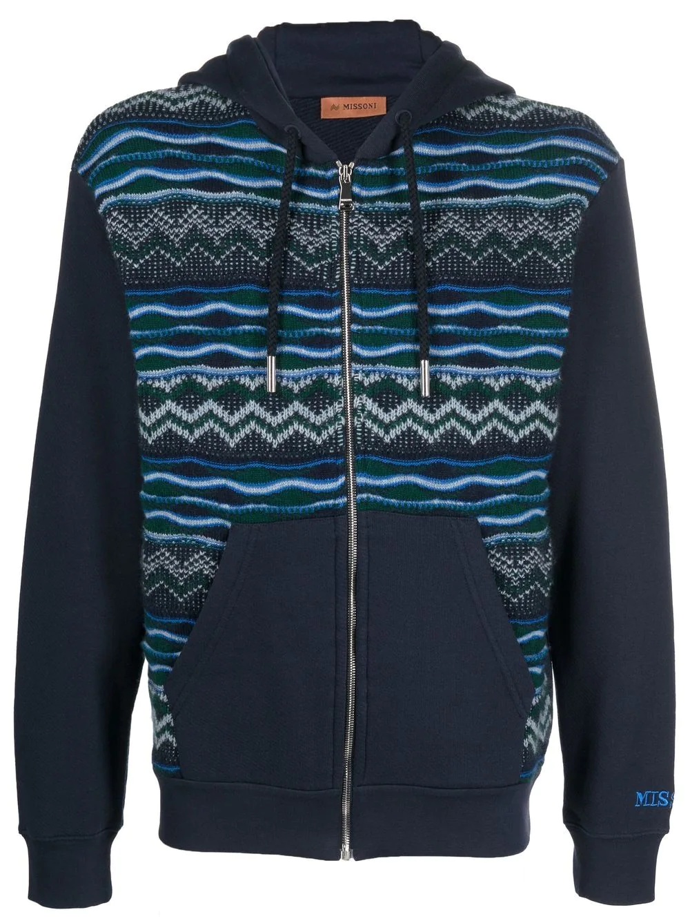 Felpa zigzag-print hooded jumper - 1