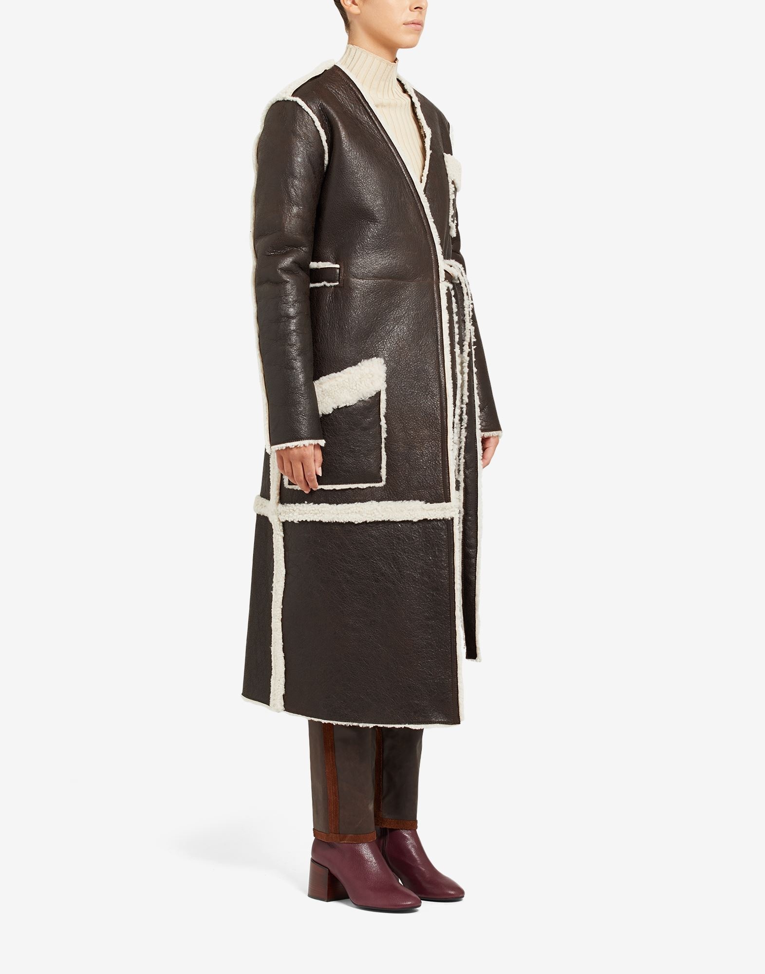 Blouse blanche shearling coat - 3