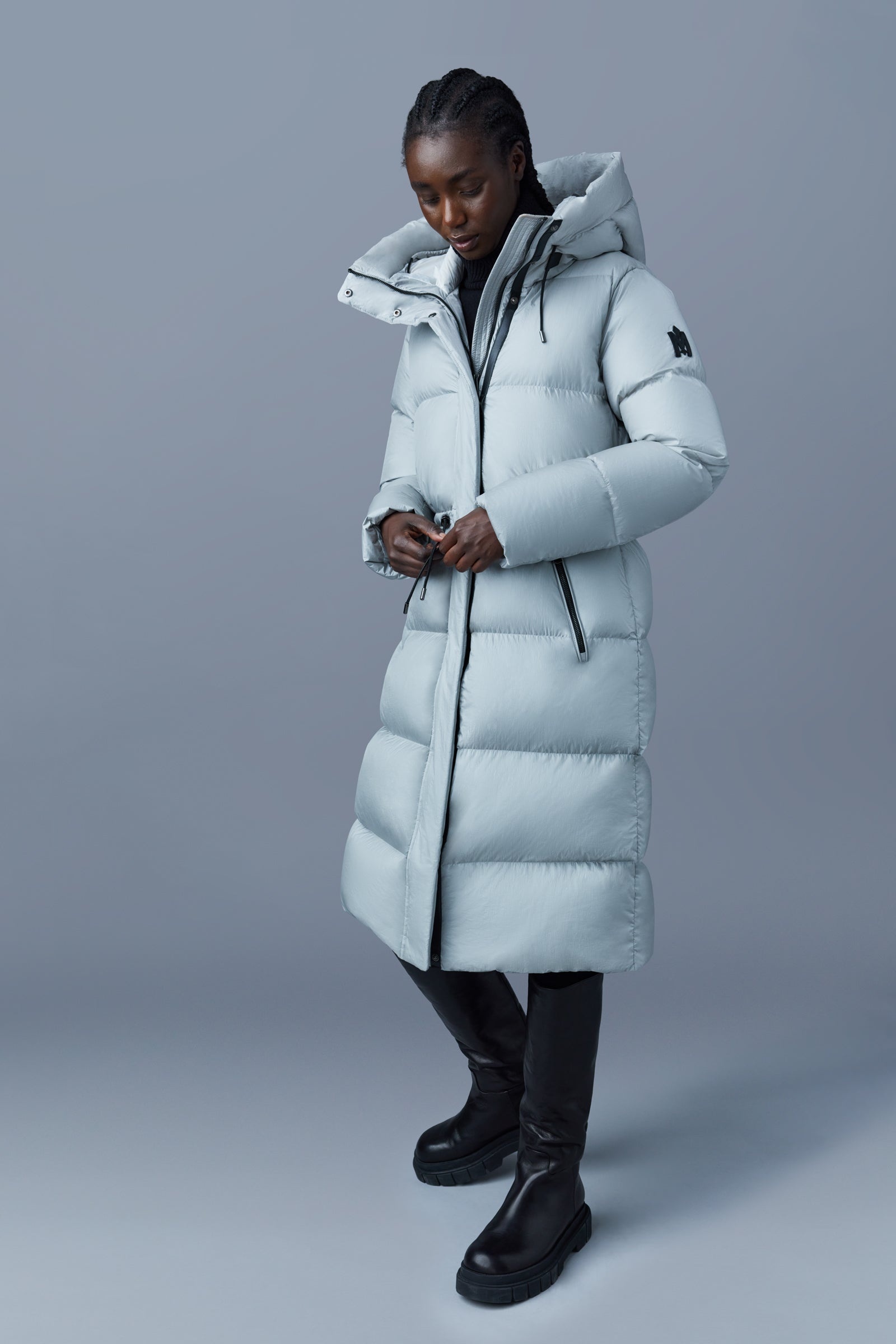 ISHANI foil shield long down coat with hood - 5