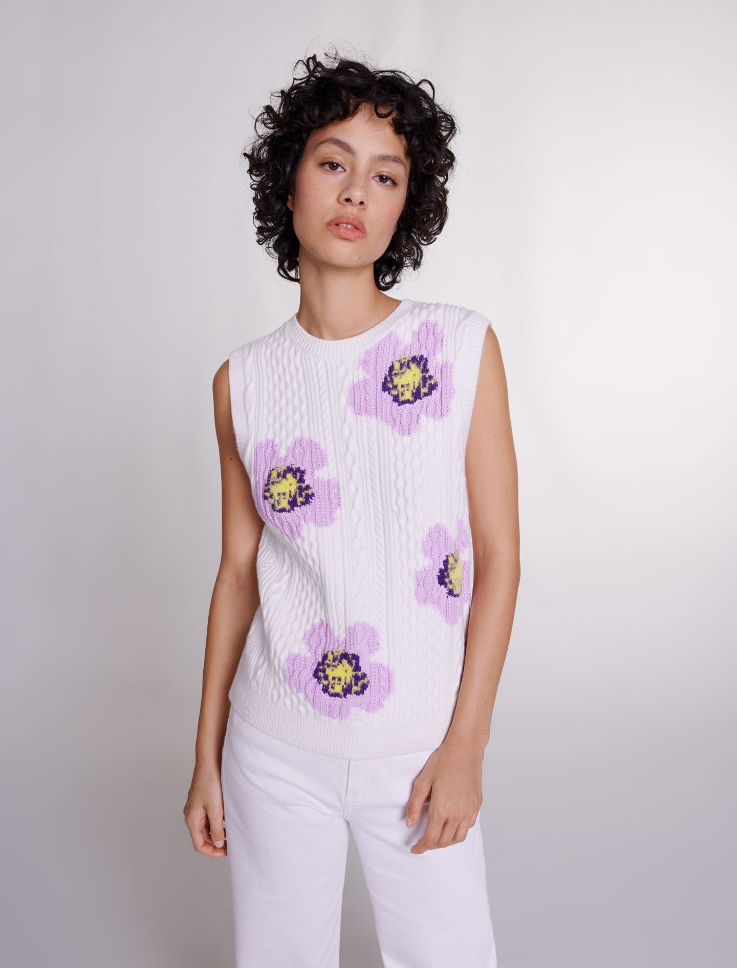 Floral sleeveless jumper - 8
