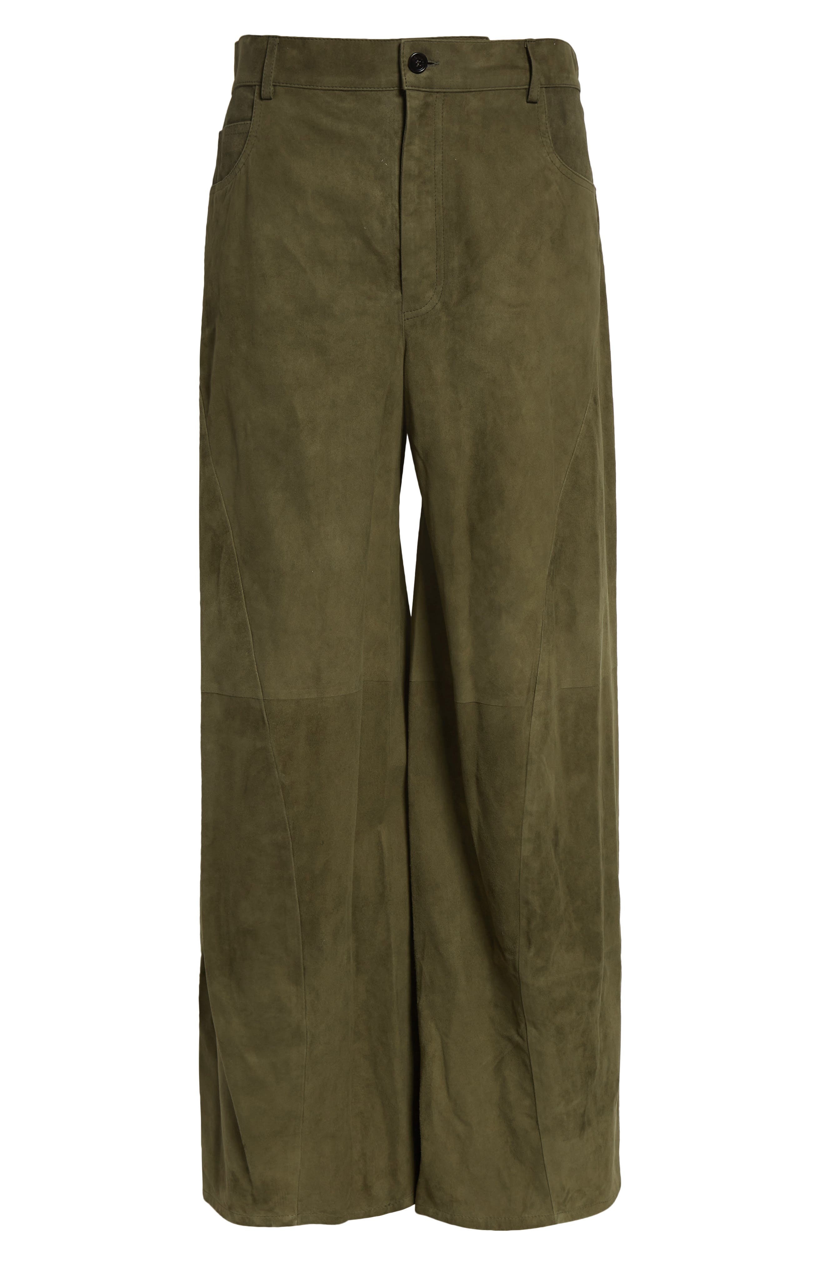 Marni Suede Wide Leg Pants in Sage at Nordstrom - 6