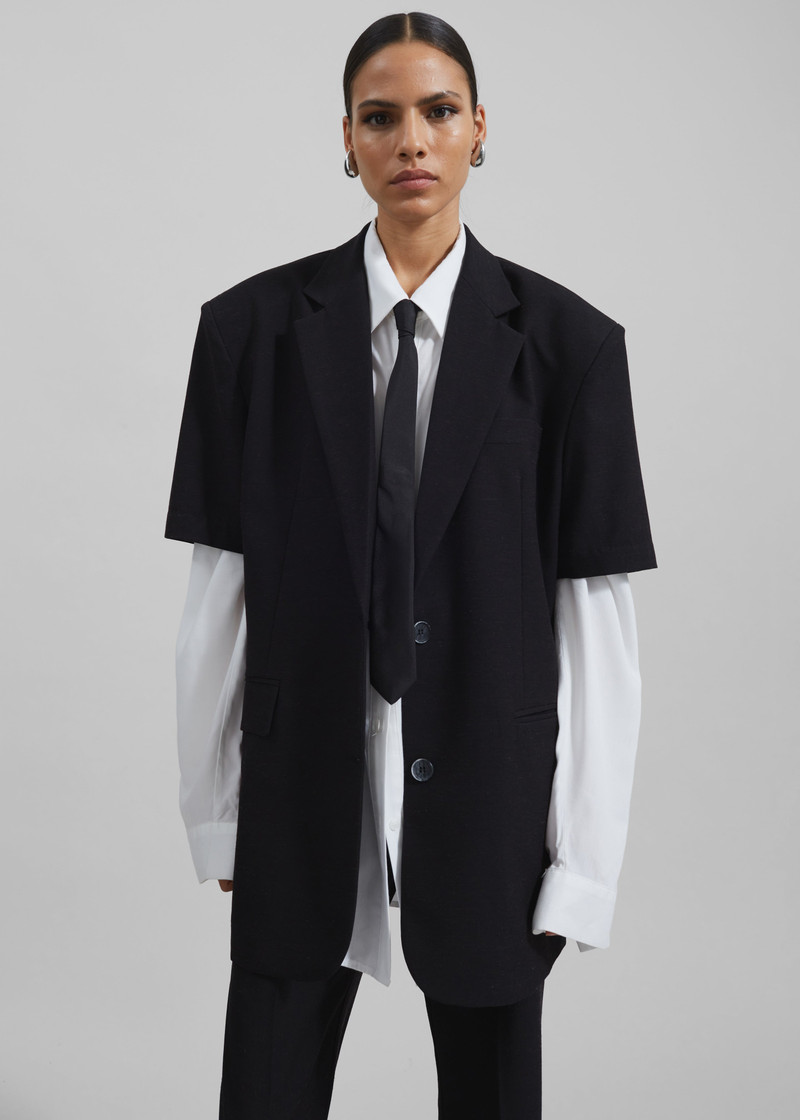 Maisie Short Sleeve Blazer - Black 11