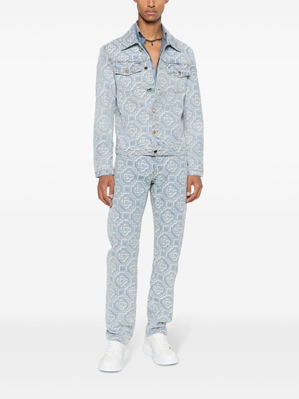 monogram-print straight-leg jeans - 2
