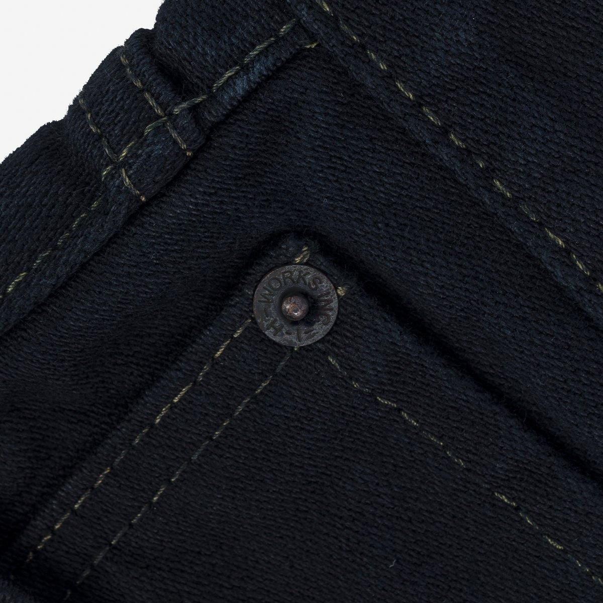 IH-777SBR-14od 14oz Broken Twill Selvedge Denim Slim Tapered Cut Jeans - Indigo Overdyed Black - 13