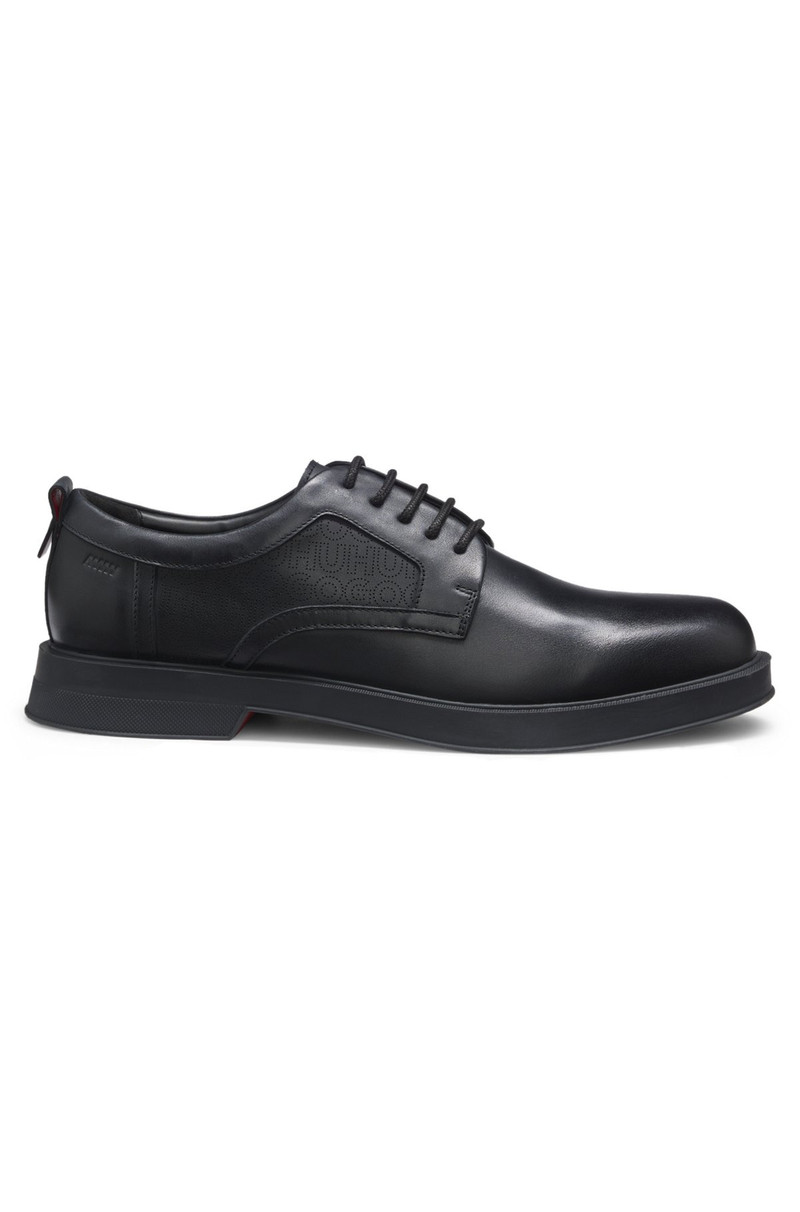 DERBY SHOES IN LEATHER WITH PERFORATED MONOGRAMS 1