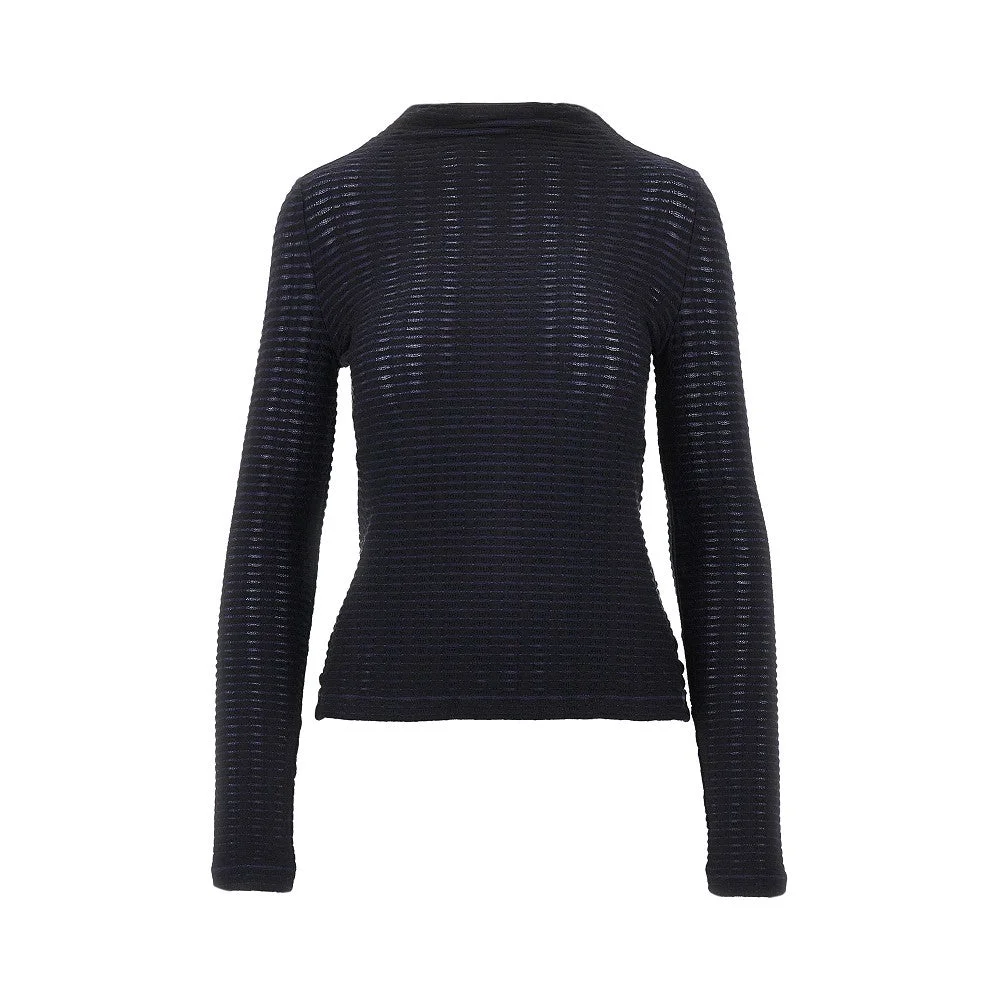 STRIPED JACQUARD JERSEY TOP - 1