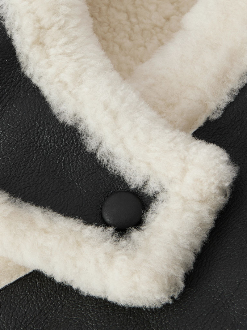 Yves Salomon Shearling hood Black outlook