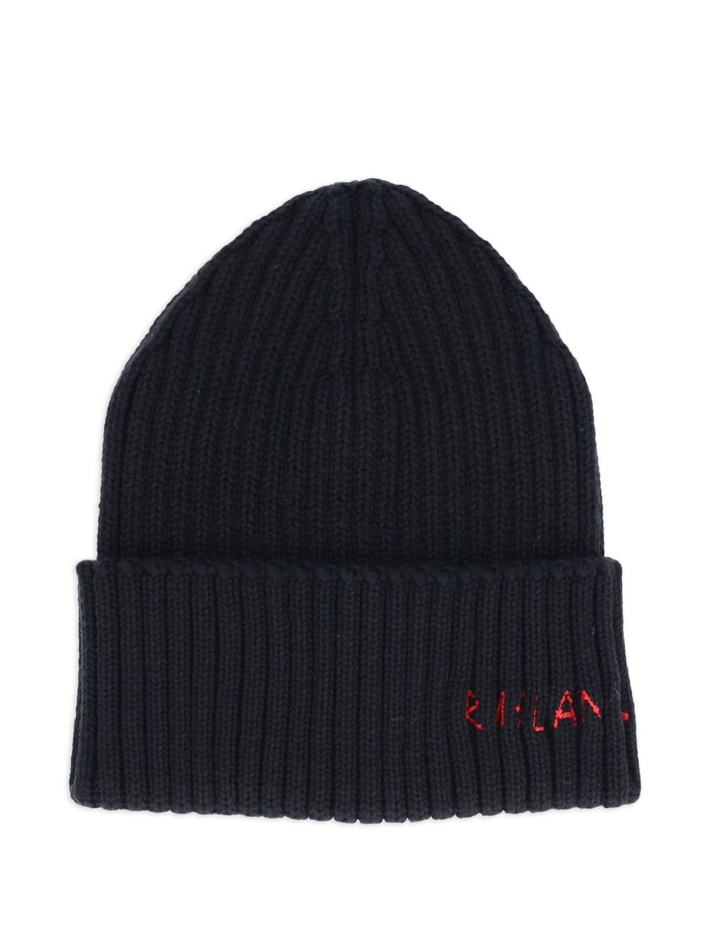 ribbed logo beanie - 2