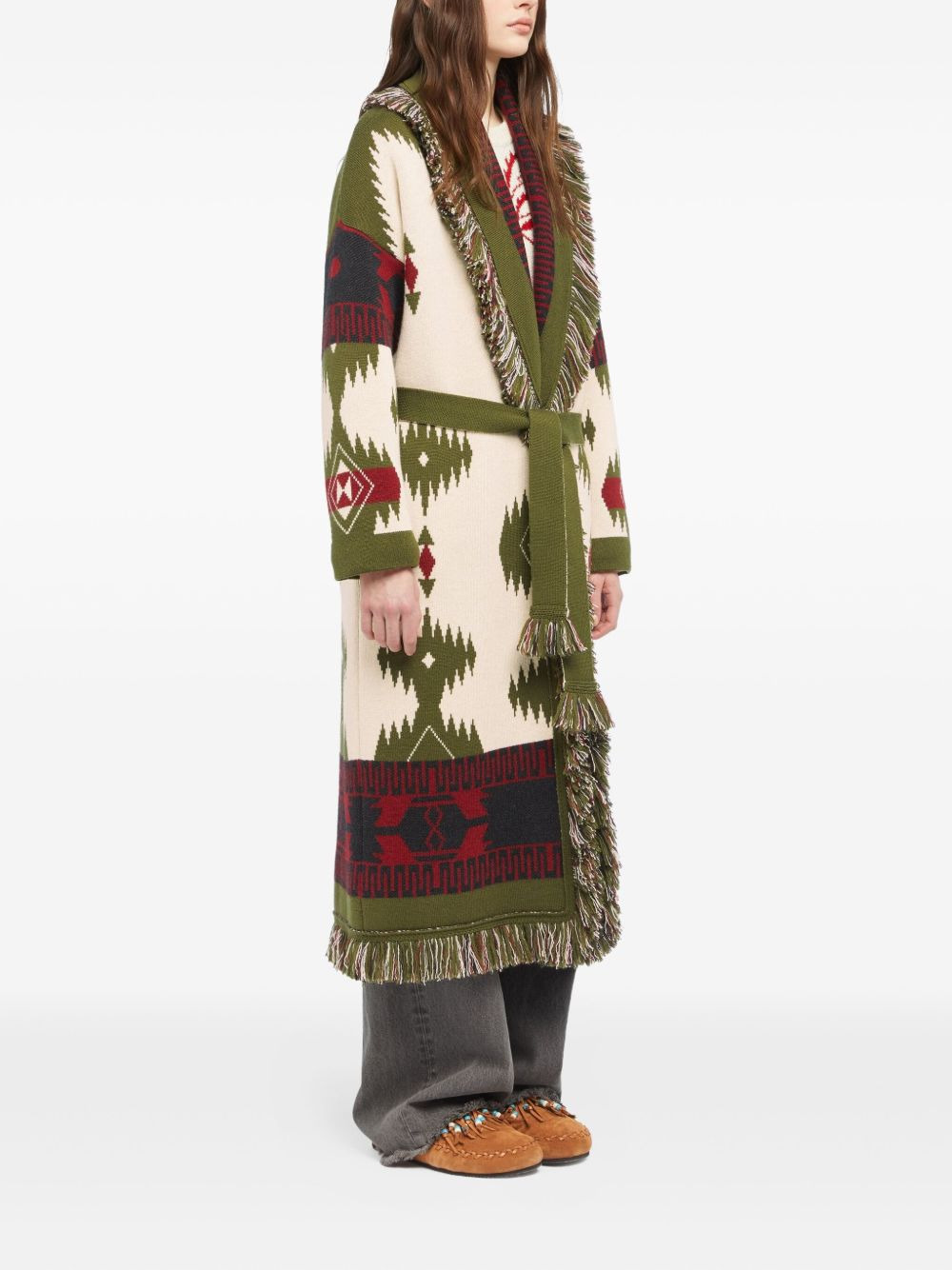Icon jacquard fringed coat - 3