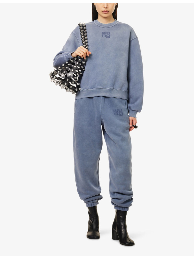 Alexander Wang Terry Classic Logo-Embroidered Cotton-Blend Jogging Bottoms outlook
