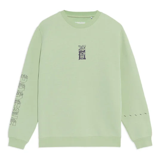 Li-Ning BADFIVE Sports Basketball Series Printing Sports Round Neck Pullover 'Green' AWDS135-5 - 1