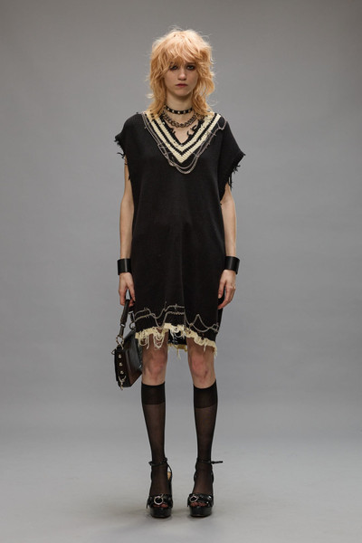 R13 CHAIN EMBELLISHED VEST DRESS - BLACK outlook