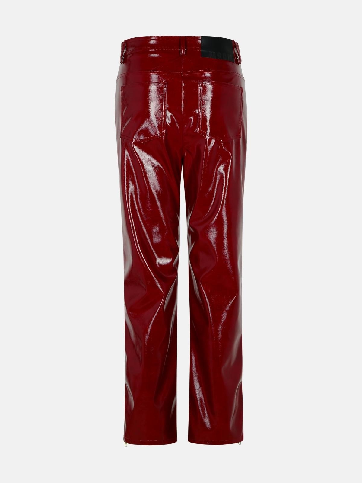 BURGUNDY POLYESTER PANTS - 3