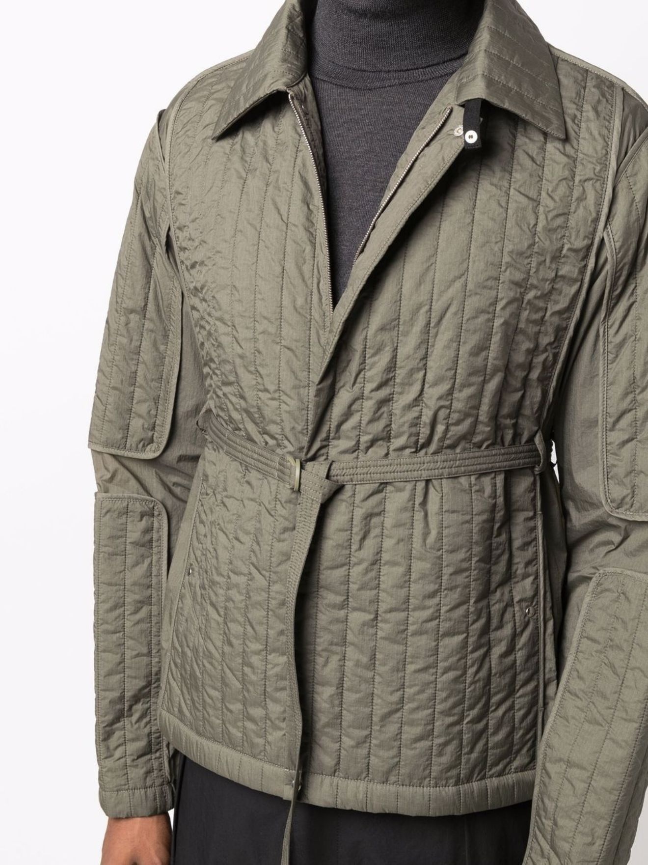 belted quilted padded jacket - 5