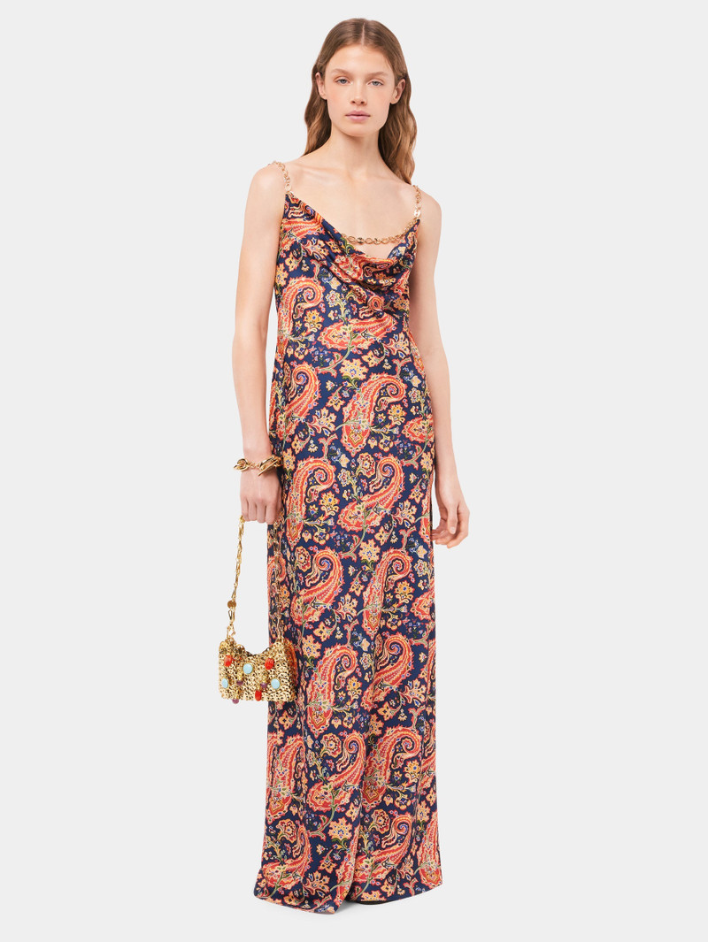 PAISLEY NUISETTE DRESS WITH SIGNATURE EIGHT CHAIN 2