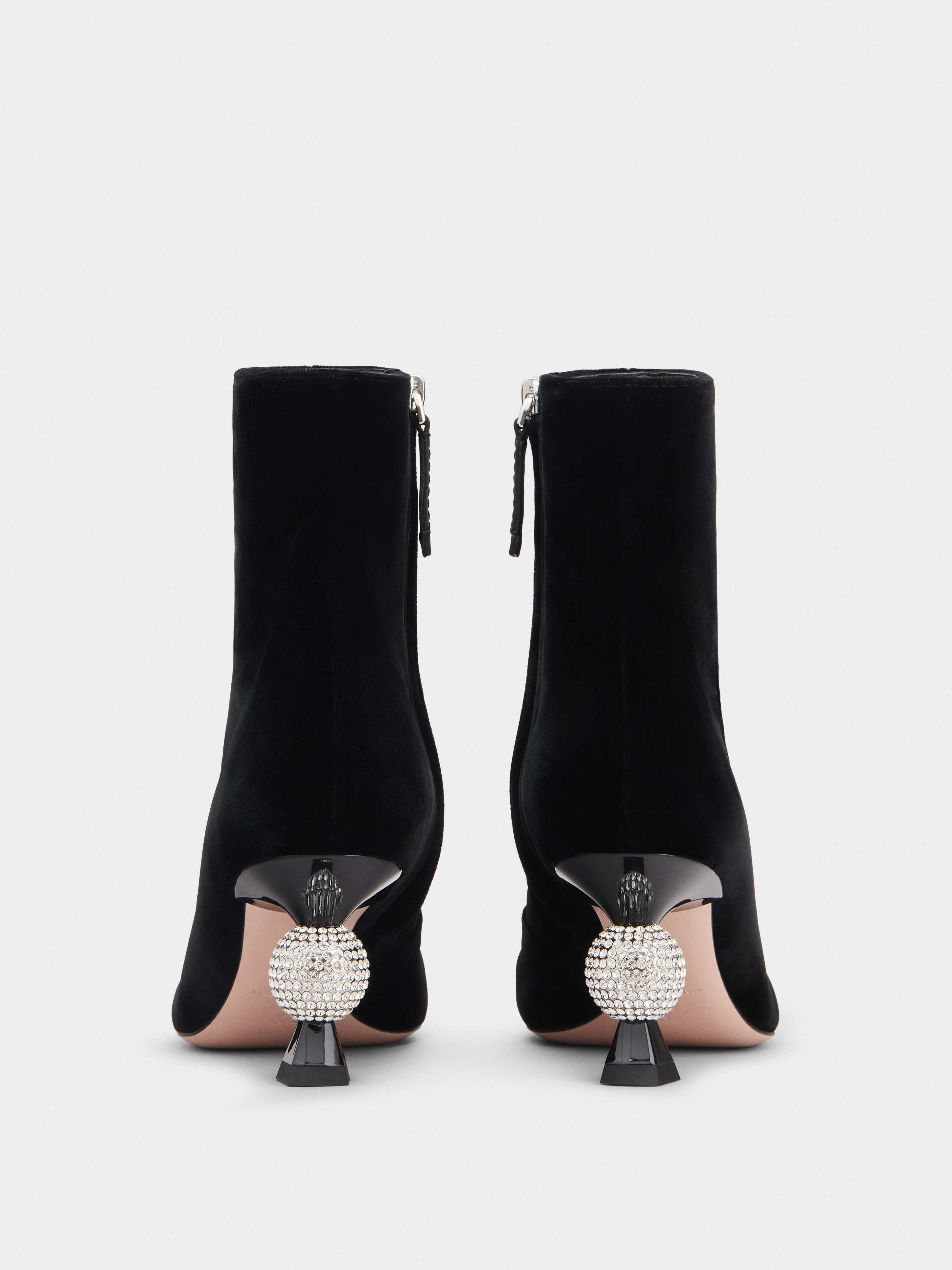 Vivier Marlène Strass Booties in Velvet - 5